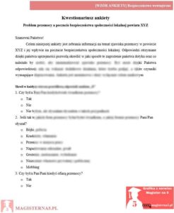 przykładowa ankieta praca licencjacka bezpieczeństwo wewnętrzne