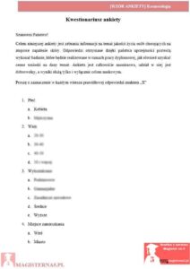 przykładowa ankieta praca licencjacka kosmetologia
