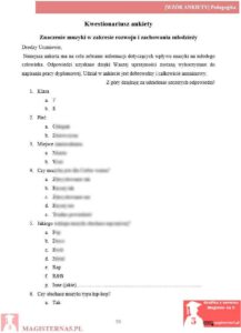 przykładowa ankieta praca licencjacka pedagogika