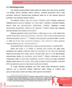 przykładowa metodologia praca licencjacka bezpieczeństwo wewnętrzne
