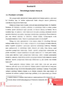 przykładowa metodologia praca licencjacka pedagogika