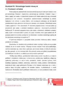 przykładowy rozdział metodologiczny praca licencjacka dietetyka 
