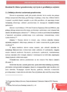 przykładowy rozdział teoretyczny praca licencjacka dietetyka 