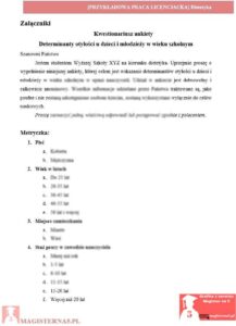 przykładowy załącznik praca licencjacka z dietetyki