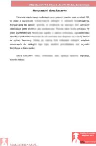 przykładowe streszczenie praca licencjacka kosmetologia