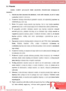 przykładowe wnioski praca licencjacka pedagogika