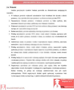 przykładowe wnioski praca licencjacka bezpieczeństwo wewnętrzne