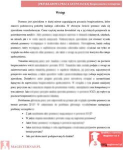 przykładowy wstęp praca licencjacka bezpieczeństwo wewnętrzne