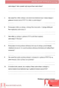 przykładowy wywiad praca licencjacka kosmetologia