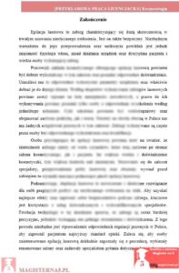 przykładowe zakończenie praca licencjacka kosmetologia