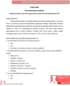 przykładowy załącznik praca licencjacka bezpieczeństwo wewnętrzne