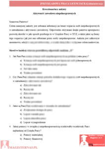 wzór ankieta do pracy licencjackiej z administracji przykładowa ankieta praca licencjacka administracja
