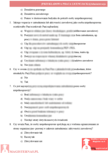 wzór ankieta do pracy licencjackiej z administracji przykładowa ankieta praca licencjacka administracja