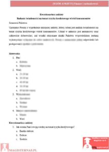 przykładowa ankieta praca licencjacka finanse i rachunkowość