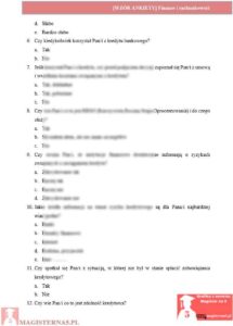 przykładowa ankieta praca licencjacka finanse i rachunkowość