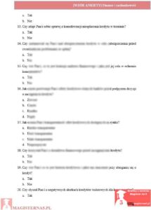 przykładowa ankieta praca licencjacka finanse i rachunkowość