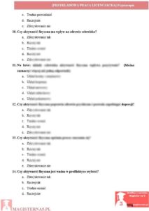 przykładowa ankieta praca licencjacka fizjoterapia