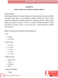 przykładowa ankieta praca licencjacka marketing