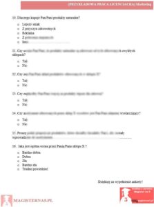 przykładowa ankieta praca licencjacka marketing