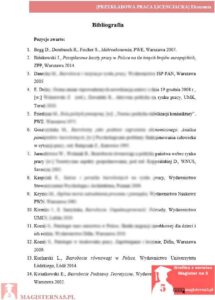 wzór bibliografia do pracy licencjackiej z ekonomii przykładowa bibliografia praca licencjacka ekonomia