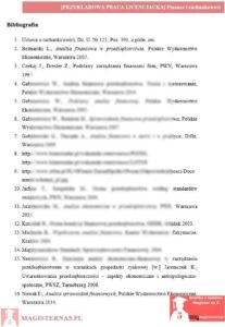 przykładowa bibliografia praca licencjacka finanse i rachunkowość