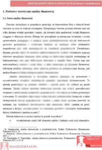 przykładowy rozdział teoretyczny praca licencjacka finanse i rachunkowość