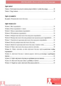 przykładowy spis tabel praca licencjacka fizjoterapia