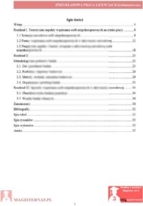 wzór spis treści do pracy licencjackiej z administracji przykładowy spis treści praca licencjacka administracja