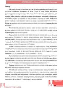 przykładowy wstęp praca licencjacka fizjoterapia