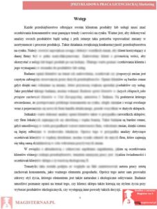 przykładowy wstęp praca licencjacka marketing