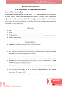 wzór wywiad do pracy licencjackiej z administracji przykładowy wywiad praca licencjacka administracja
