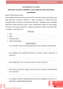 wzór wywiad do pracy licencjackiej z ekonomii przykładowy wywiad praca licencjacka ekonomia