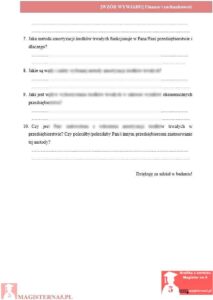 przykładowy wywiad praca licencjacka finanse i rachunkowość