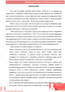 wzór zakończenie do pracy licencjackiej z administracji przykładowe zakończenie praca licencjacka administracja