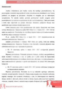 przykładowe zakończenie praca licencjacka finanse i rachunkowość