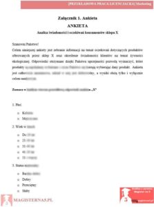 przykładowy załącznik praca licencjacka marketing