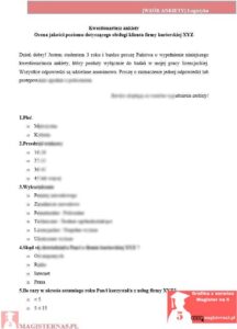 przykładowa ankieta praca licencjacka logistyka
