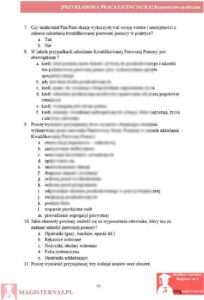 przykładowa ankieta praca licencjacka ratownictwo medyczne