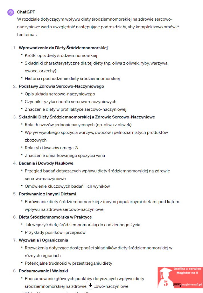 ChatGPT pomaga pisać rozdział teoretyczny do pracy dyplomowej