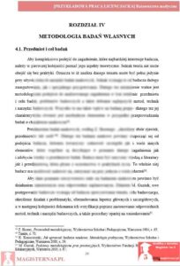 przykładowa metodologia praca licencjacka ratownictwo medyczne