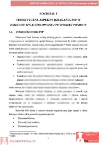 przykładowy rozdział teoretyczny praca licencjacka ratownictwo medyczne