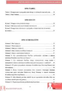 przykładowy spis tabel praca licencjacka ratownictwo medyczne