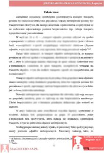 przykładowe zakończenie praca licencjacka logistyka