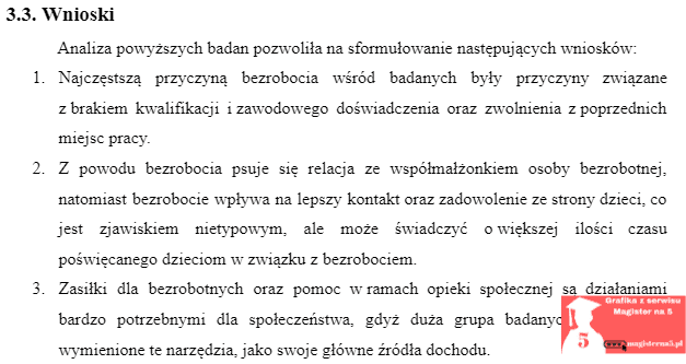 przykładowe wnioski do ankiety praca licencjacka 