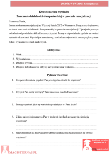 przykładowy wywiad praca licencjacka resocjalizacja