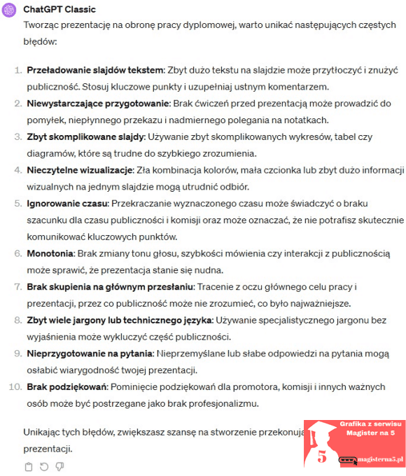prezentacja na obronę pracy licencjackiej i magisterskiej błędy w prezentacji 