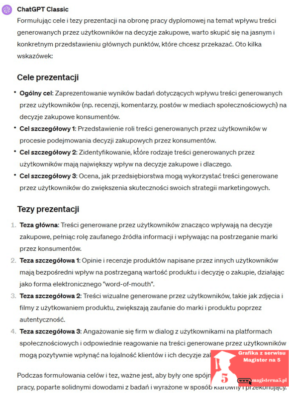 prezentacja na obronę pracy licencjackiej i magisterskiej formułowanie celów i tez prezentacji