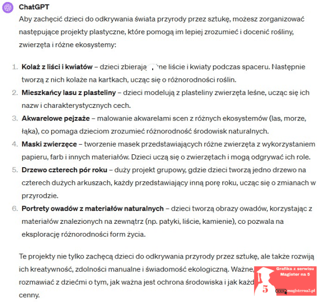 jak wykorzystać chatgpt w pracy w przedszkolu- pomysły na zajęcia plastyczne jak wykorzystać chatgpt w pracy w przedszkolu- pomysły na zajęcia plastyczne