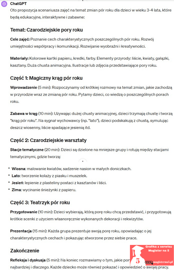 jak wykorzystać chatgpt w pracy w przedszkolu- scenariusz zajęć z dziećmi jak wykorzystać chatgpt w pracy w przedszkolu- scenariusz zajęć z dziećmi