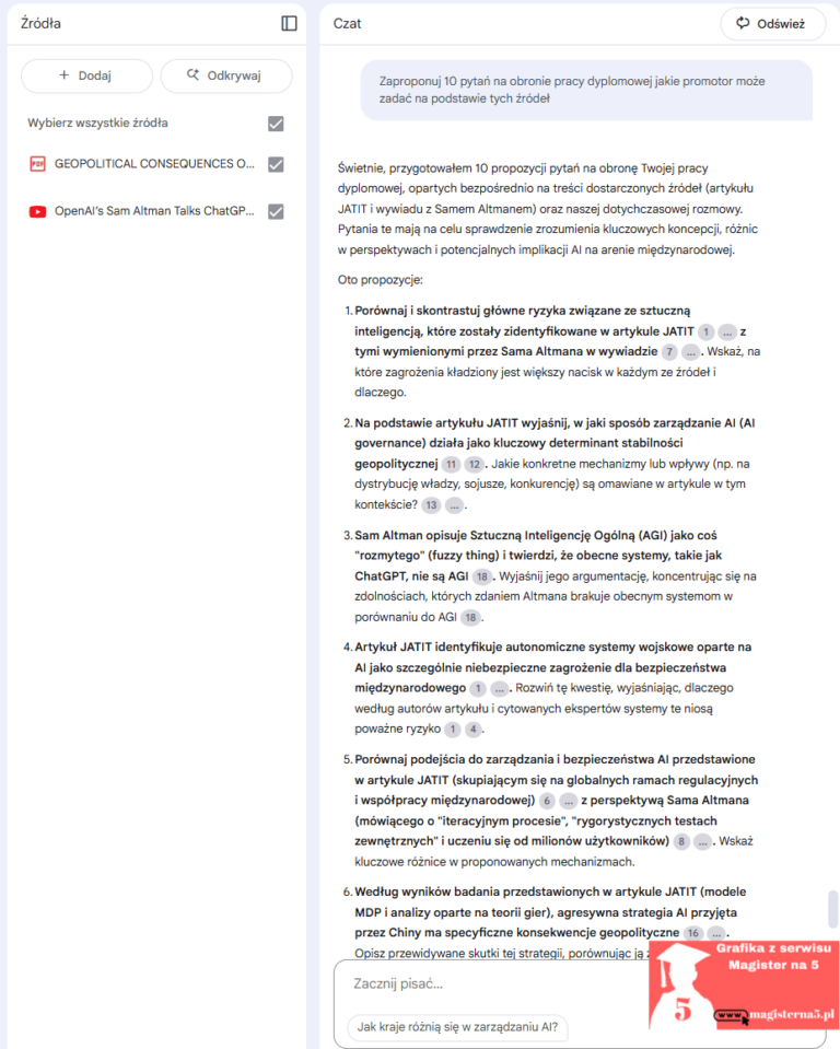 Jak użyć NotebookLM przy pisaniu pracy licencjackiej i magisterskiej
